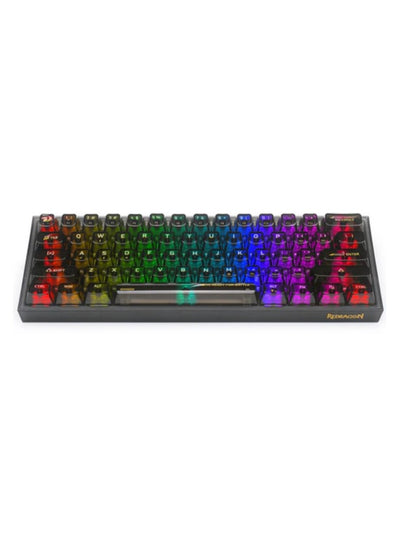 REDRAGON K617CTB-RGB 60% Wired RGB Gaming Keyboard, 61 Keys Compact Full-Transparent Mechanical Keyboard