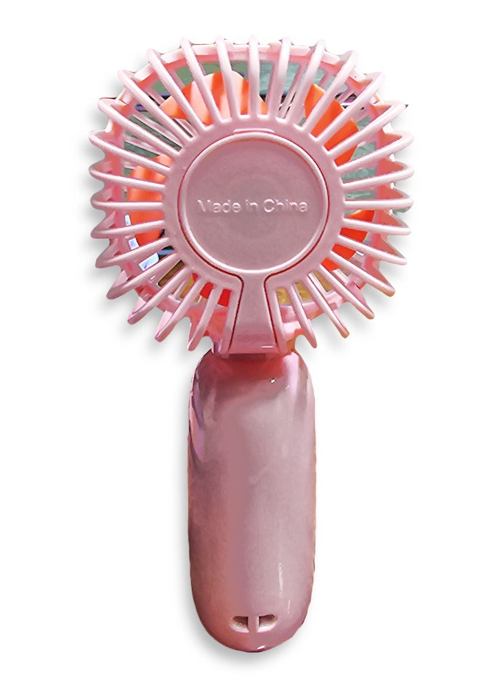 Portable Mini Desktop Fan USB Rechargeable Cute 250MAH Small Electric Fan For School , 0520 Pink