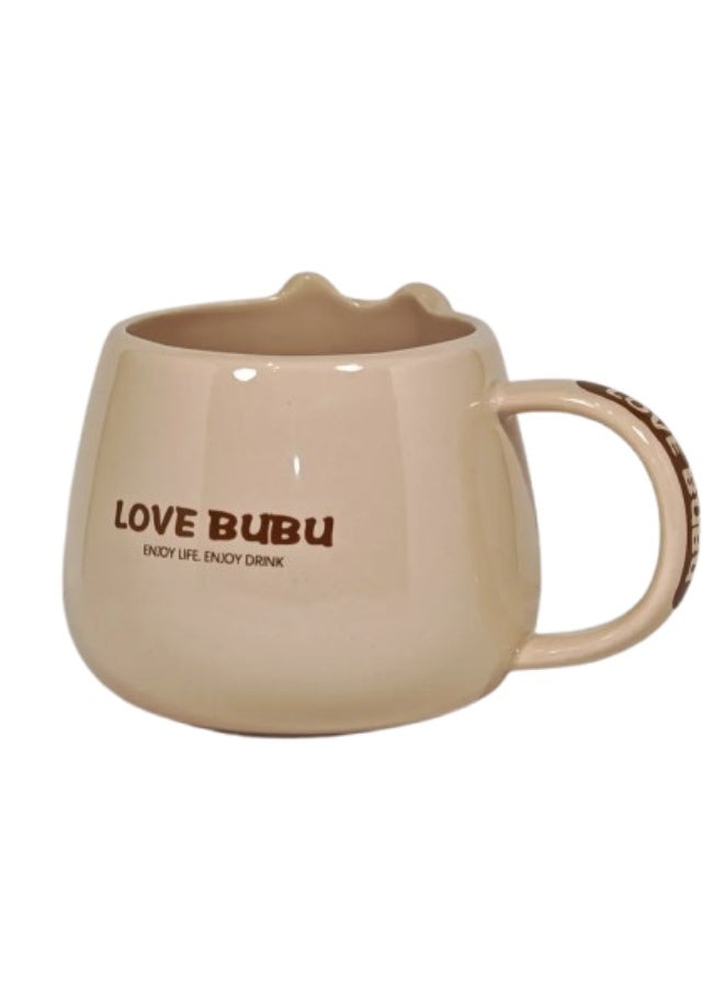 Labubu Ceramic Mug 350ml, Cute Cartoon Coffee Mug, Large Capacity Ceramic Tea Cup with Vibrant Character Design, Glossy 