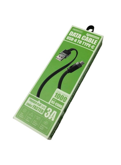 High Speed Charging Cable RC-C086, 3A Fast USB to Type-C Cable , 1M Durable Braided Design with Aluminum Alloy Connector