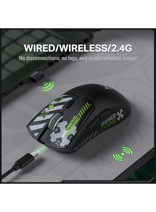 DM01 Tri-Mode Wireless Gaming Mouse with 12800 DPI, 50H Battery Life, 1000Hz Polling Rate, 2.4GHz Wireless, Bluetooth an