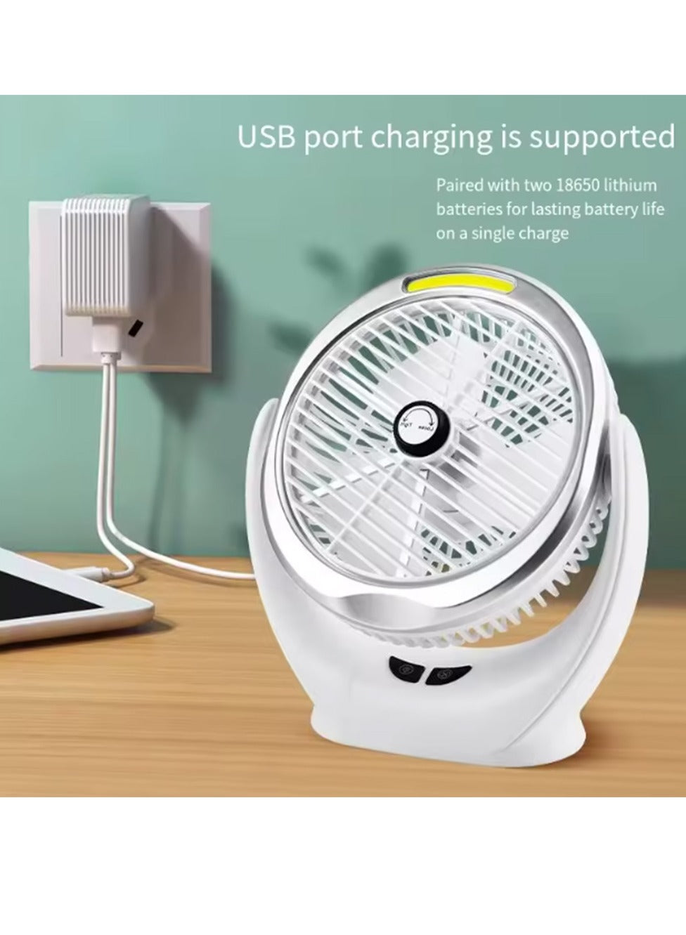 Portable Mini Desktop Fan Usb Rechargeable led lights Camping Handheld desktop low noise cooling