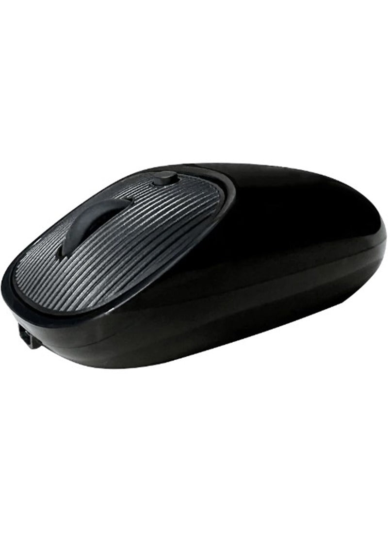 Gamma Wireless mouse, rechargeable multi-mode mouse with 2.4G wireless gaming mouse, M-14 black - muted colored buttons for computer and laptop, personal and office use, comfortable and elegant design