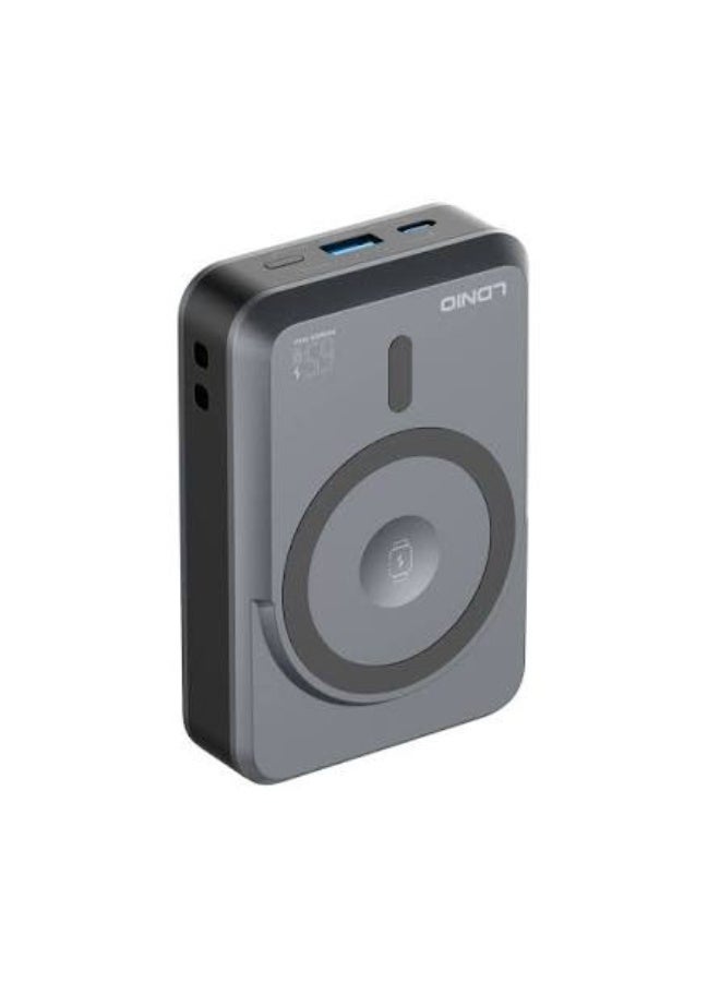 شاحن جداري وبطارية شحن لاسلكية مغناطيسية 4 في 1 مع شحن سريع USB-C PD بقوة 65 واط، وشحن لاسلكي مغناطيسي بقوة 15 واط، وبطا