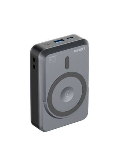 شاحن جداري وبطارية شحن لاسلكية مغناطيسية 4 في 1 مع شحن سريع USB-C PD بقوة 65 واط، وشحن لاسلكي مغناطيسي بقوة 15 واط، وبطا