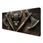 Axe Gaming Mouse Pad Warrior Skull Emblem Wood Grain Fantasy Mousepad XL Large Gaming Mouse Pad Laptop Keyboard Mat Desk