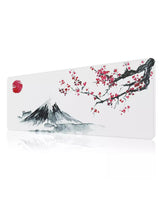 White Japanese Cherry Blossom Gaming Mouse Pad 70x30cm 2mm Stitched Edges