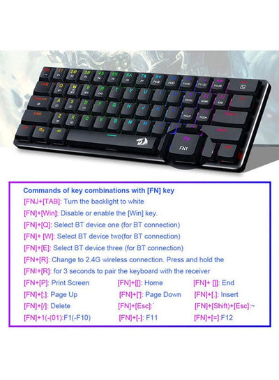 كيبورد جيمنج Redragon K615P-KBS ميكانيكال نحيف جداً أسود