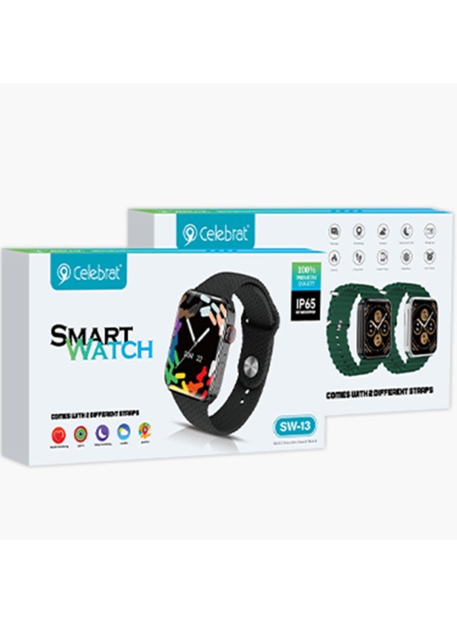 SW-13 Smart Watch with Bluetooth Calling, 2 Interchangeable Watch Bands, Heart Rate & Sleep Monitor, Multi-Sport Fitness