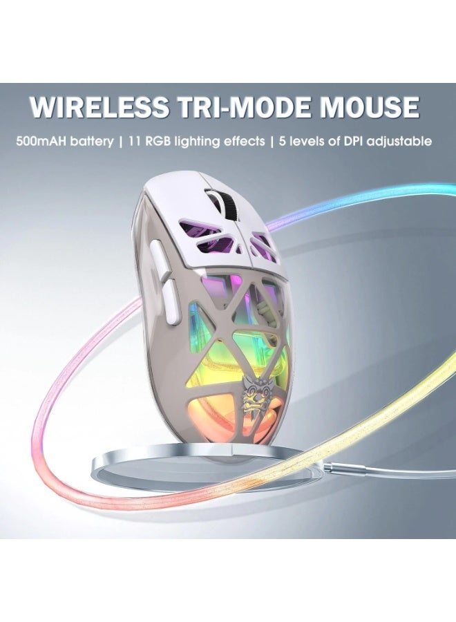 CW930 RGB Tri-Mode Wireless Gaming Mouse,Dynamic RGB Lighting Effects
