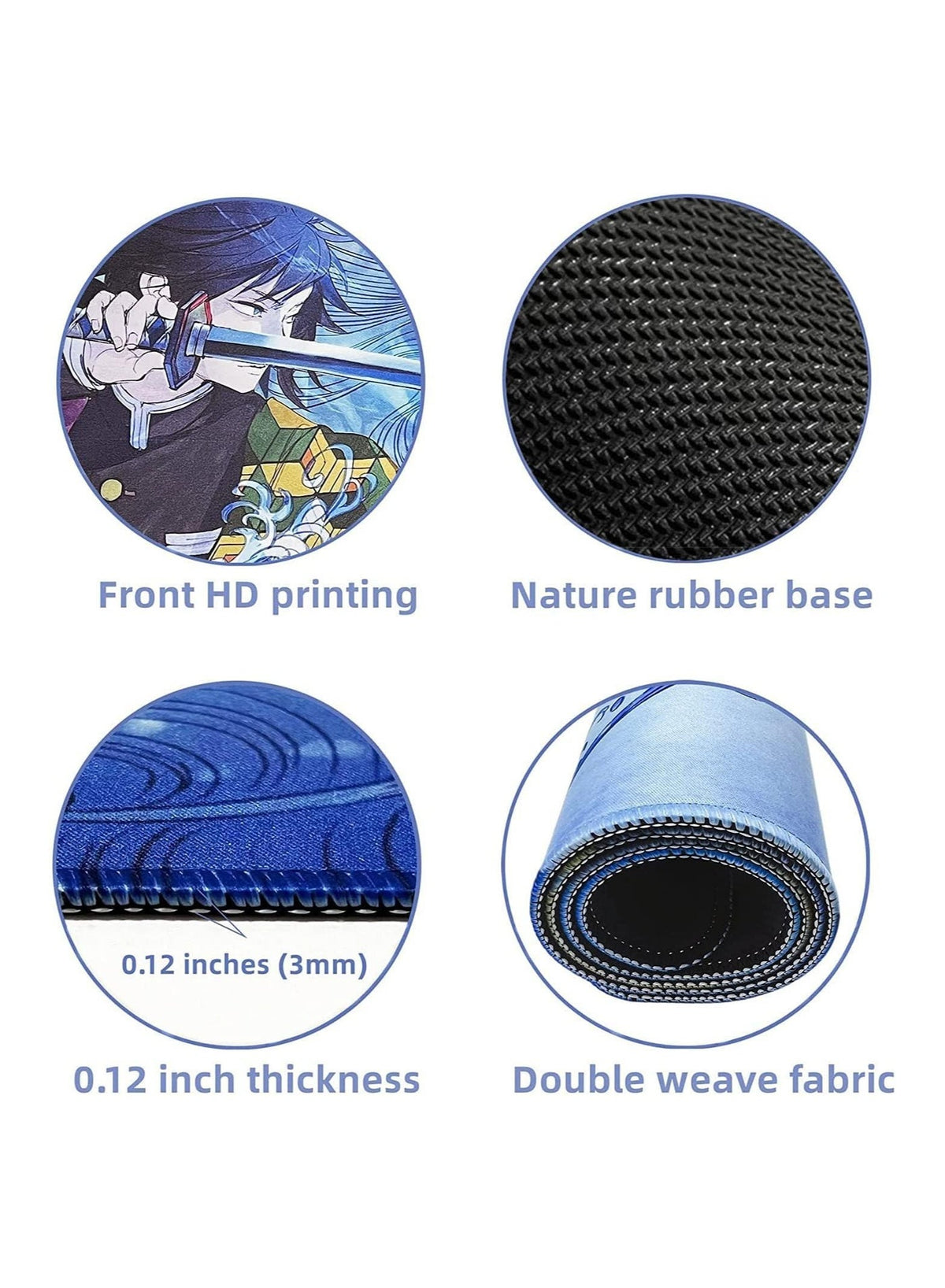 Anime Sword Gaming Mouse Pad , Large Extended Keyboard and Mouse Mat for PC , Non Slip Desk Mat | 700× 300×3 mm,