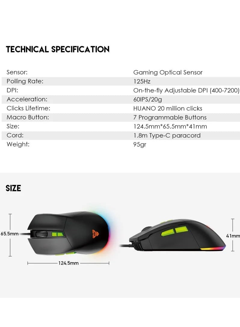 Fantech Mouse VX6 White Gaming Optical Sensor , Up to 60 IPS / 20G Acceleration