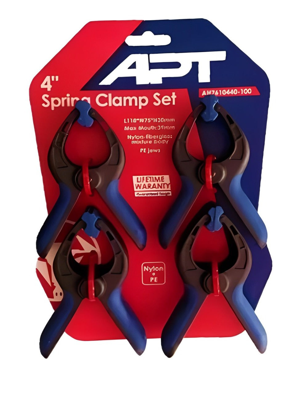 Apt Plastic Spring Clip, 100 mm Size - Card, 4 pieces