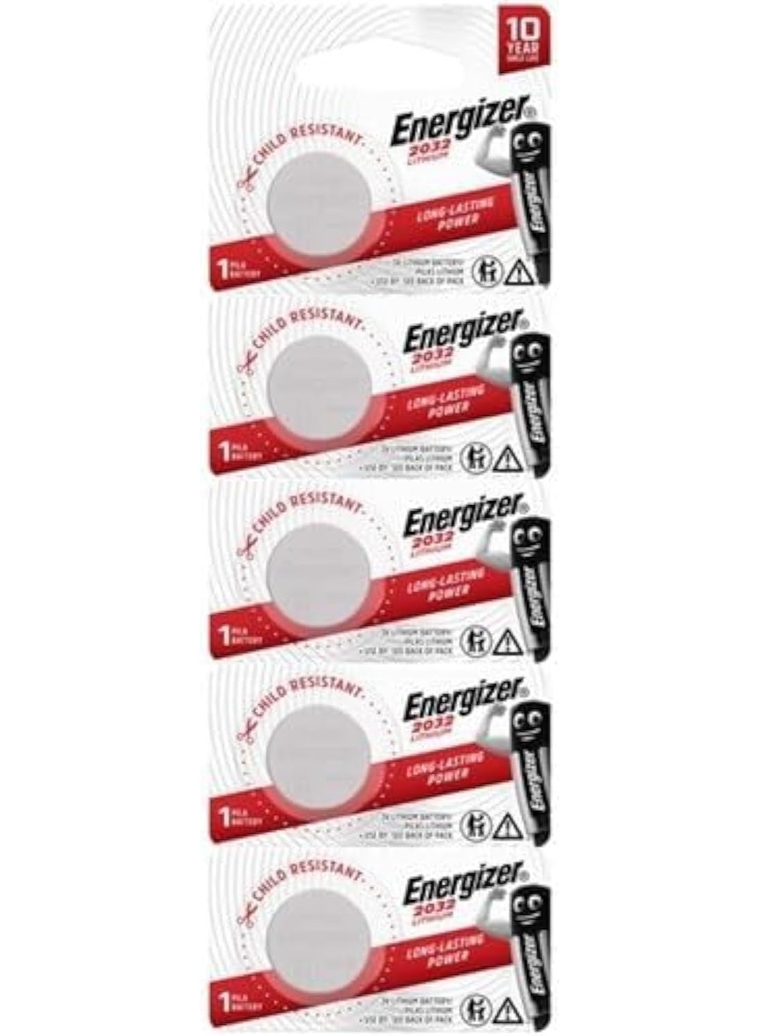 Premium CR2032 3V Lithium Coin Cell Batteries 5 Pack Long-Lasting High Performance Button Cell Battery for Watches, Car 