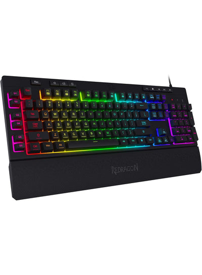 K512-RGB-1 104 Keys Replacement Keycaps Set with Multimedia Keys for Mechanical Keyboard, Premium Black PBT Keycaps for 