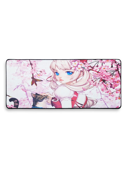 Gaming Mouse Pad , Cute Anime Girl Themed ( 70cmx30cmx3mm ), HD Printing Style Desk Mat, Mouse and Keyboard Pad Extended, Waterproof Fabric Surface Mouse Pads for Desk, Anti-Slip Rubber Base