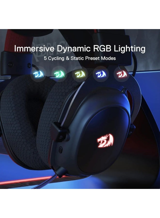 سماعة جيمنج REDRAGON H541 Pro CRAGBLADE وايرلس 7.1 Surround درايفر 50mm أسود