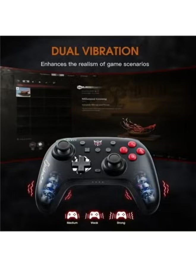 C1 Dual-Mode Gaming Controller – Dual Hall Effect Joysticks, 6-Axis Gyroscope, Dual Vibration Motors, LED Joystick Rings