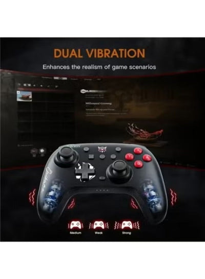 C1 Dual-Mode Gaming Controller – Dual Hall Effect Joysticks, 6-Axis Gyroscope, Dual Vibration Motors, LED Joystick Rings