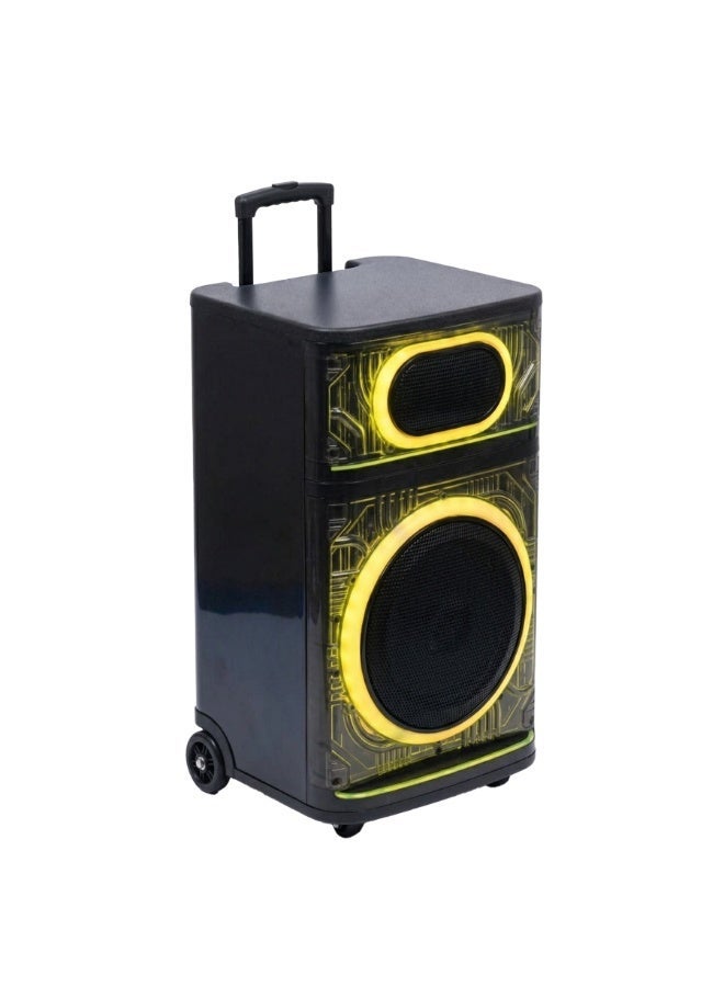 AH-12200 Portable 12 Inch Battery Powered Party Speaker with Disco LED Lights and Remote Control High Power Audio System