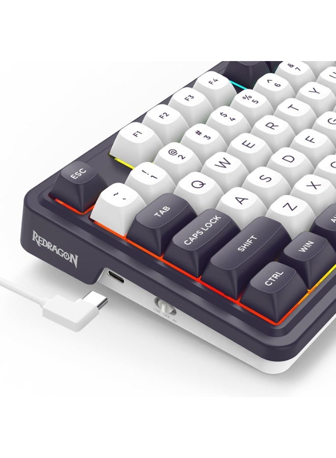 Gaming Keyboard K715 FINKE Custom QMK/VIA , 81 Keys Wireless Programmable Gasket Mechanical Keyboard w/Hot-Swap Socket, 