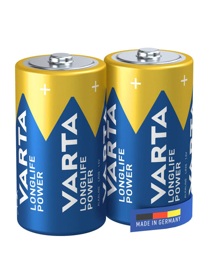 VARTA Battery C Baby, Longlife Power, Alkaline, 1.5 V, Ideal for Computer Accessories, Torch, Camera, Pack of 2