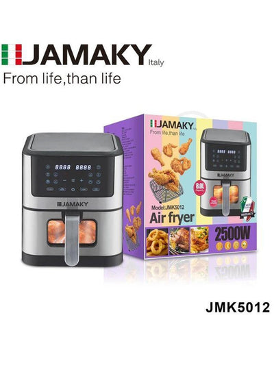 JAMAKY Italy Digital air fryer, 2500 watts, 8 liters, from Jamaki JMK 5012, Italian