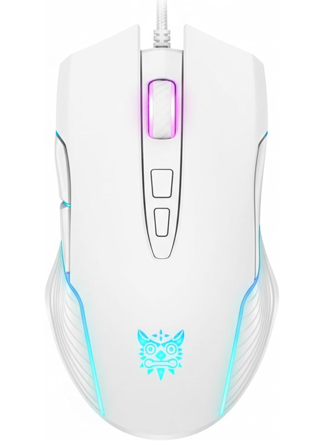 CW905 Wired RGB Gaming Mouse with Adjustable 6400DPI , 7 Buttons Optical USB Mouse, Ergonomic Symmetrical Design, Anti F