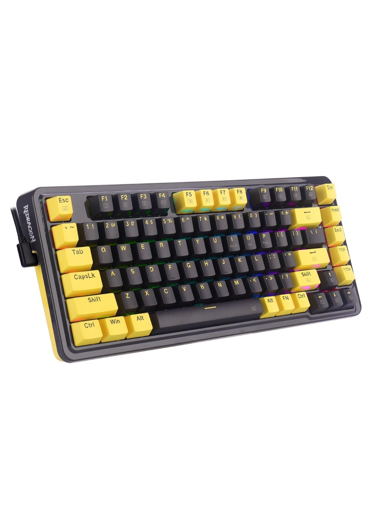 كيبورد جيمنج Redragon K649 YP edition ميكانيكال 75% أصفر وأسود