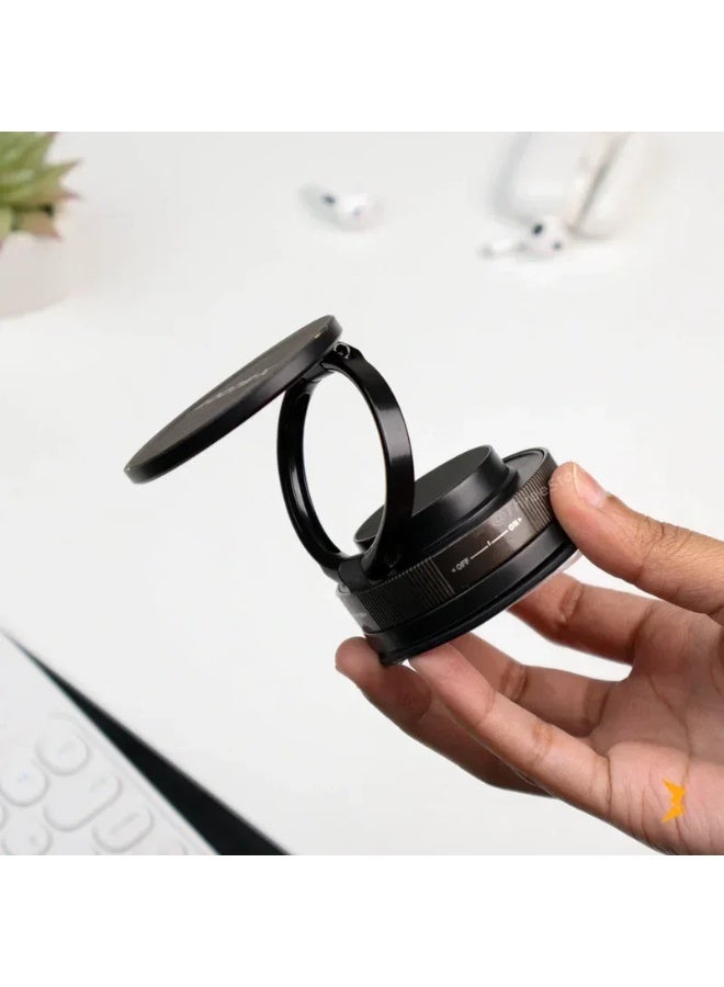 XS-812 Magnetic Suction Cup Phone Holder with Strong Magnetic Mount, 360° Rotation, Foldable Compact Design & Vacuum Suc