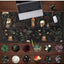 Vintage Aesthetic XL Extended Large Gaming Mouse Pad - Black Academia Mystical Green Plant Design - Computer Laptop Keyb