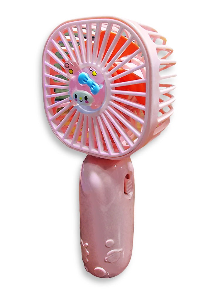 Portable Mini Desktop Fan USB Rechargeable Cute 250MAH Small Electric Fan For School , 0520 Pink