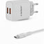 Dual USB Travel Charger 2.1A with Type-C Cable, Compact Fast Charging Wall Adapter, Safe & Lightweight Design – Model CH