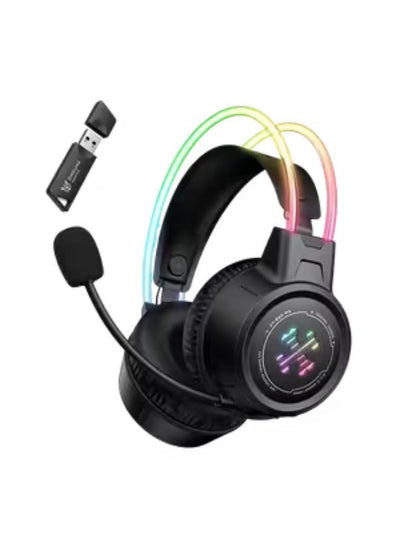 GT889 Tri-Mode Gaming Headset – 2.4GHz Wireless with USB Dongle, Bluetooth 5.4 & Wired, 50mm Drivers, RGB Lighting, Boom