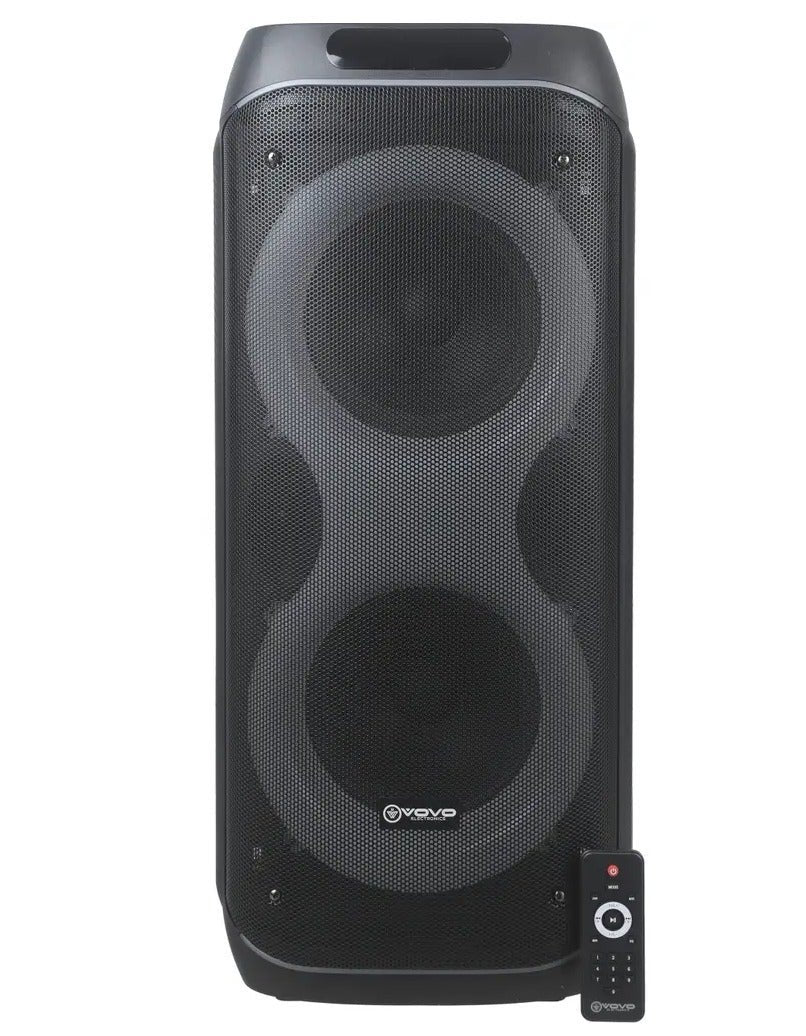 V-2855 Portable Bluetooth Speaker, Double 8-Inch Wireless Party Speaker with Powerful Bass, Rechargeable Karaoke Speaker