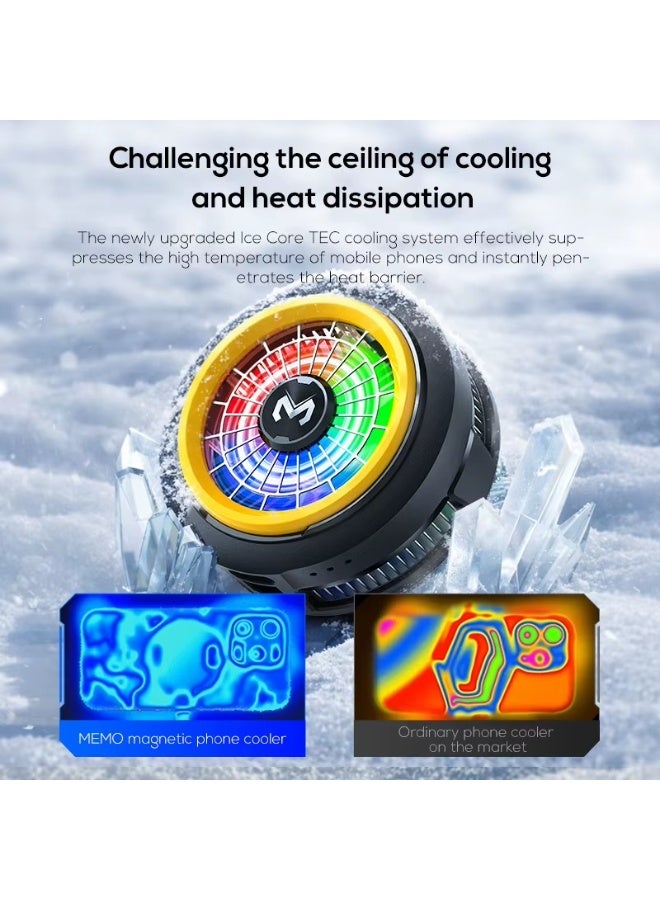 CX20 Magnetic Phone Cooler – Semiconductor Mobile Cooling Fan with 2-in-1 Magnetic & Clip-On Design, Fast Ice Cooling, P