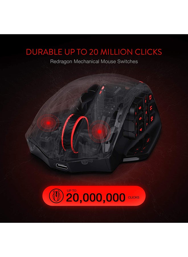 Redragon M913 Impact Elite Wireless & Wired Gaming Mouse – 16,000 DPI Pixart 3335 Sensor, 16 Programmable Buttons (12 Si