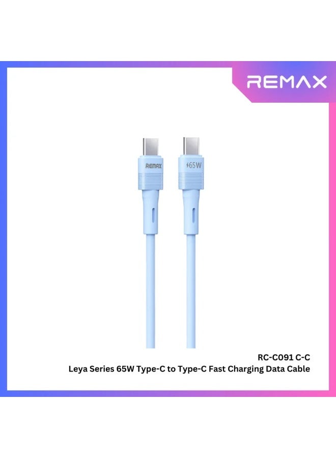 RC-C091 Type-C to Type-C 65W Fast Charging Cable 1M, USB-C Power Delivery Charging and Data Transfer Cable, High Speed U