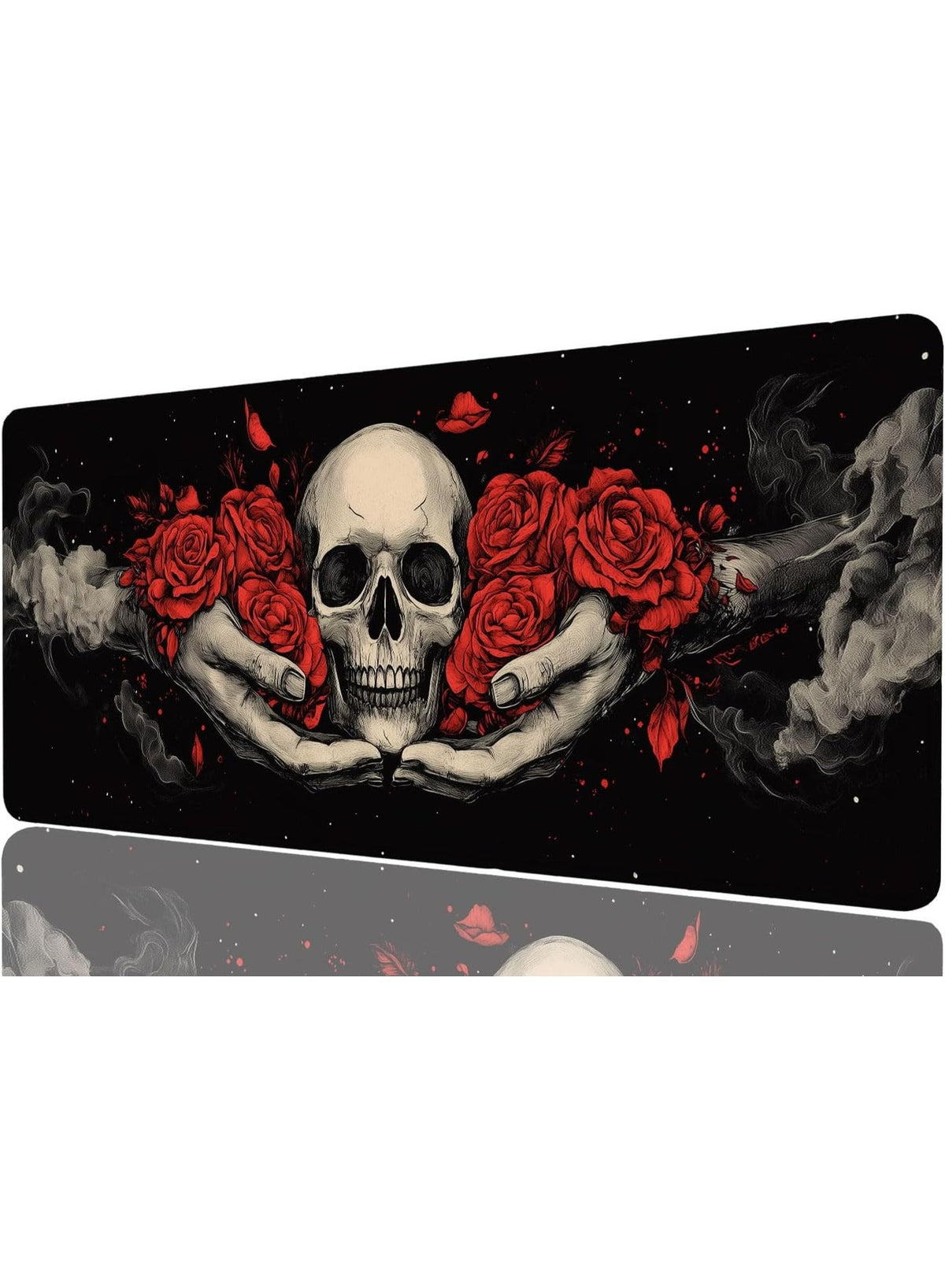Gothic Skull Gaming Mouse Pad Large Rose Horror Dark Fantasy Mousepad Large Gaming Mouse Pad Laptop Keyboard Mat Non-Sli