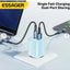 شاحن حائط ESSAGER ES-CD42 GaN قوة 70W منفذين PD وQC4.0 أزرق