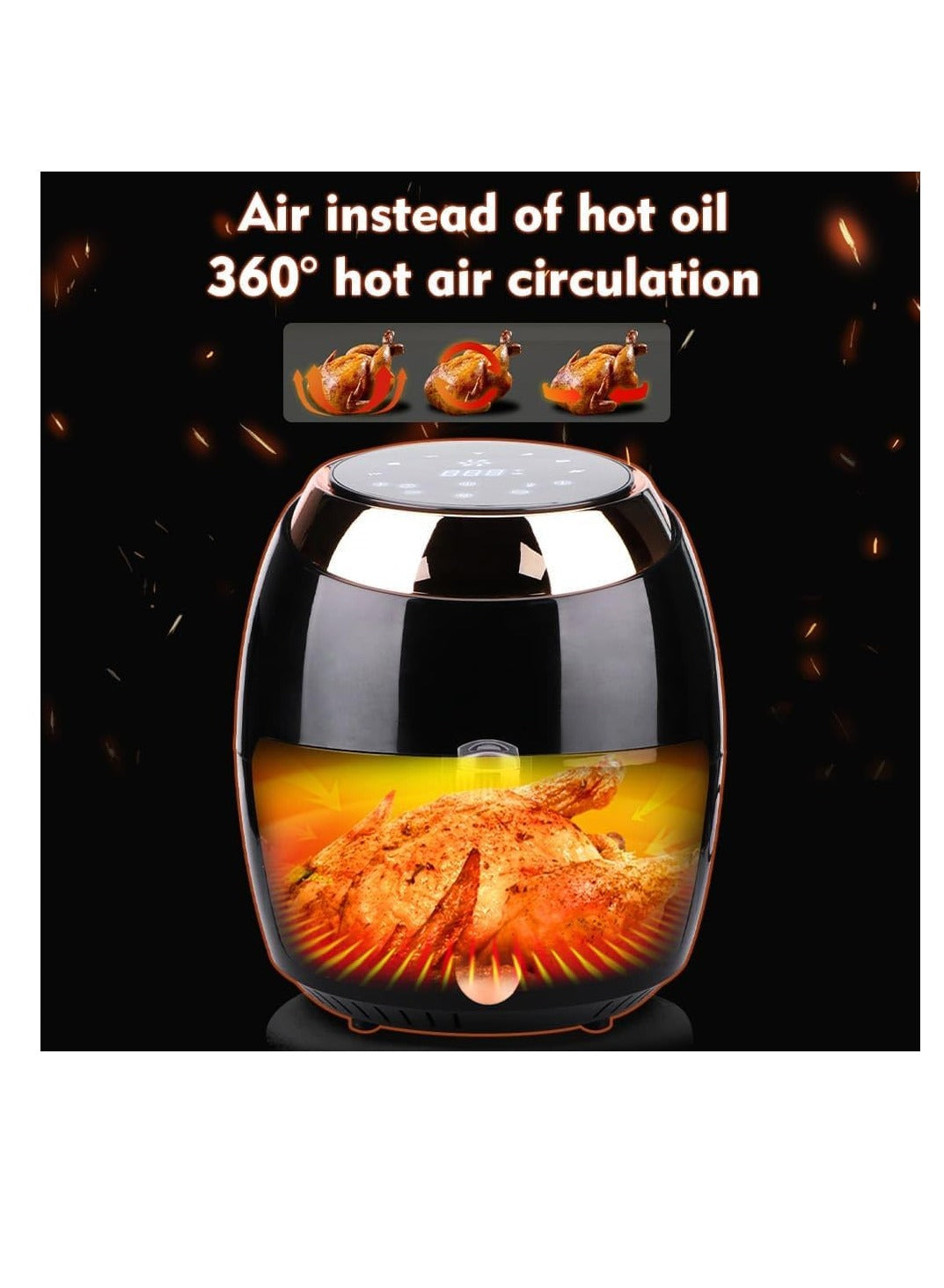 RAF Air Fryer without oil, 1800watts, 8 liters, R.5298