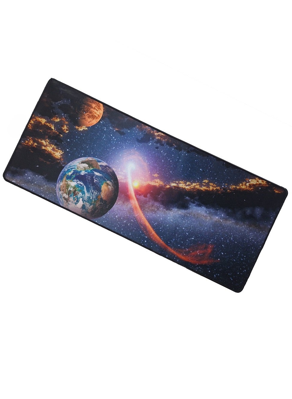 Gaming Mouse Pad, red moon, Extended Large Desk Mat, Big Computer Keyboard Desk Pad, Stitched Edges Mousepad, (70CM  x 3
