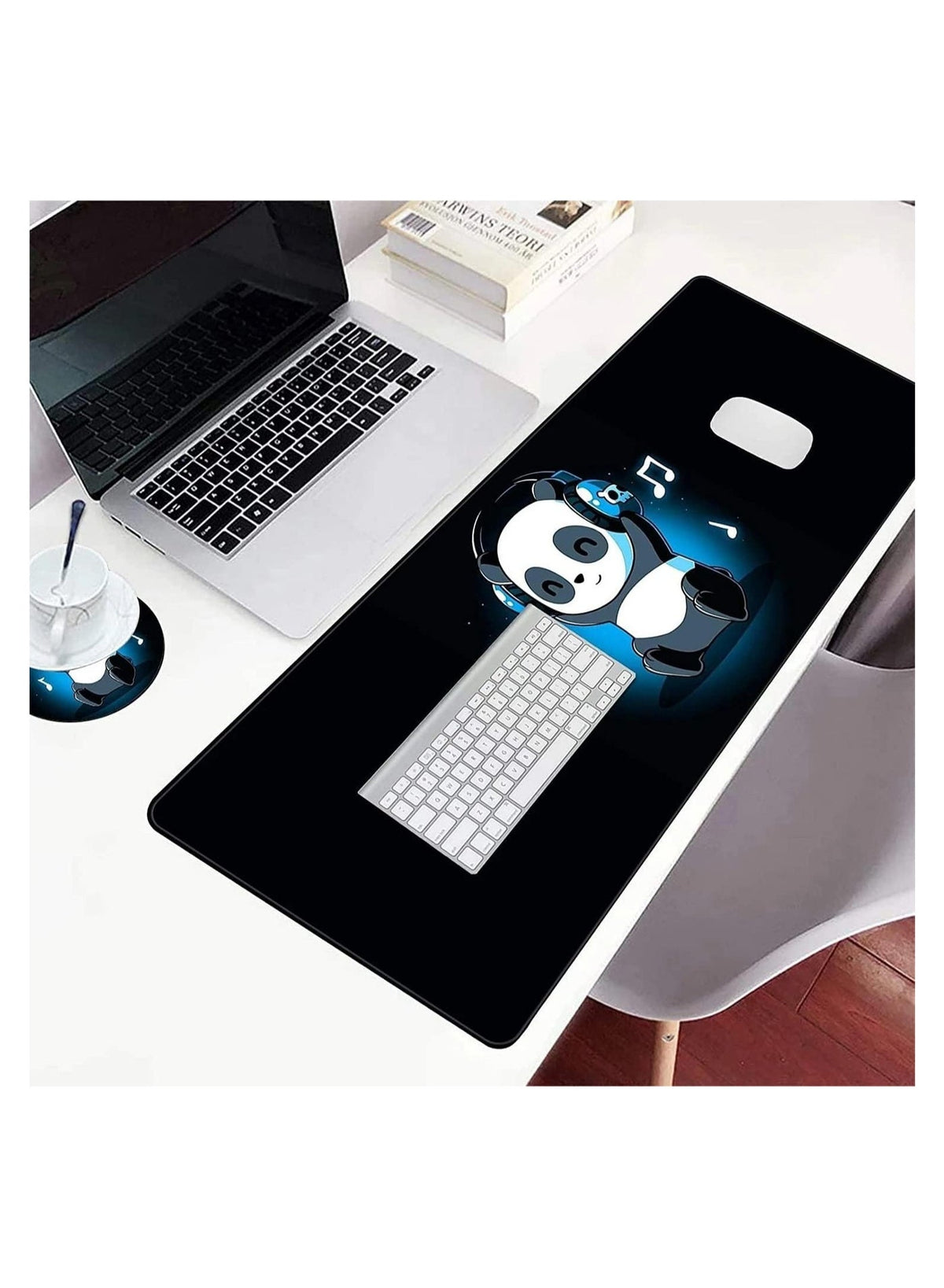 Gaming Mouse Pad Size - DJ PANDA - Stitched Edges Anti-slip rubber base - Optimized for all mouse sensitivities and sens