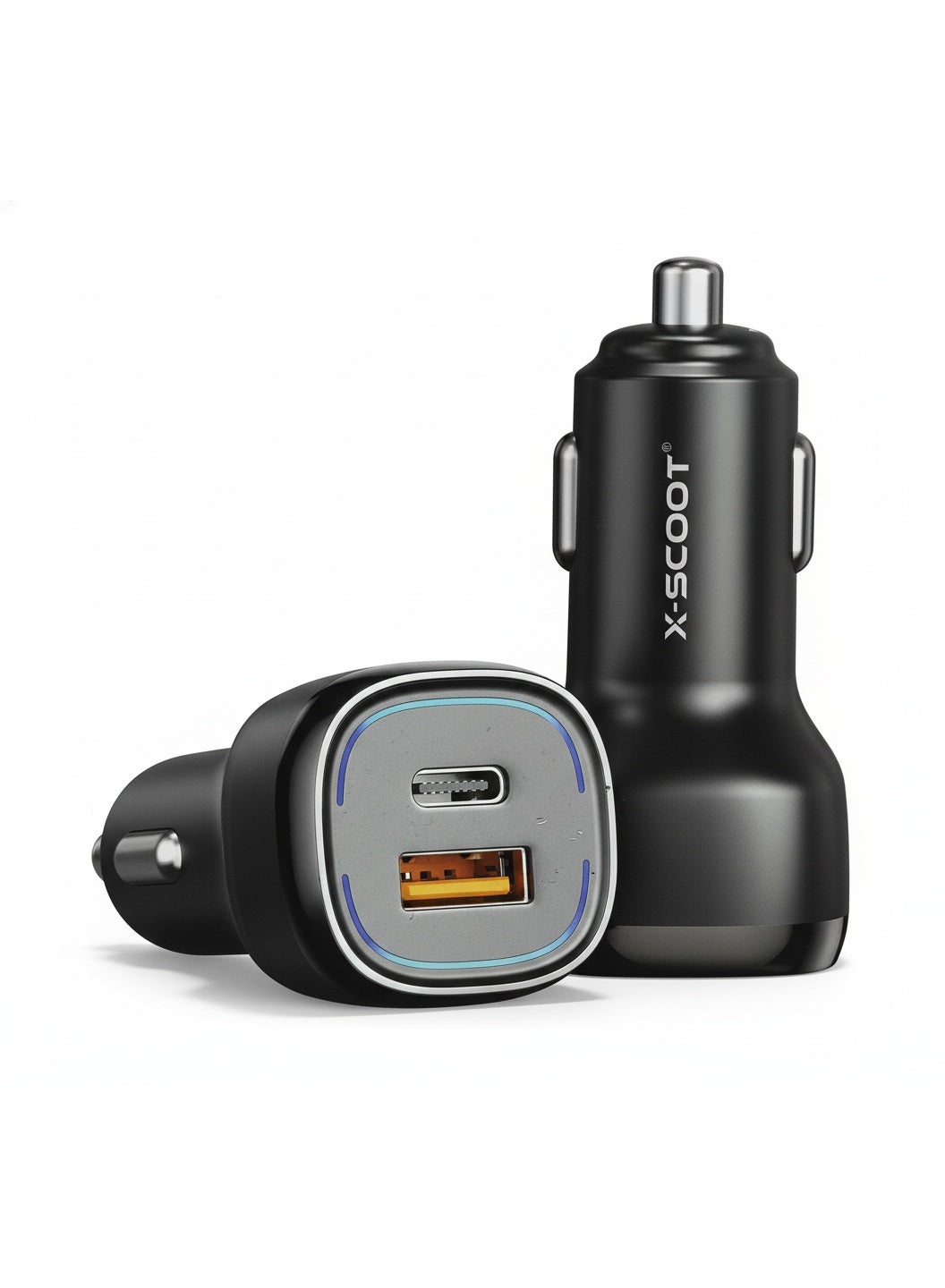 XC-307 20W PD Fast Car Charger with Dual USB Ports (USB-C + USB-A) | Power 3.0 Quick Charge, Super Fast Charging for iPh