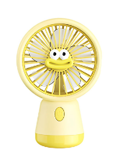 Portable Mini Fan USB Rechargeable Cute 1.5W Small Electric Fan For School ( Yellow )