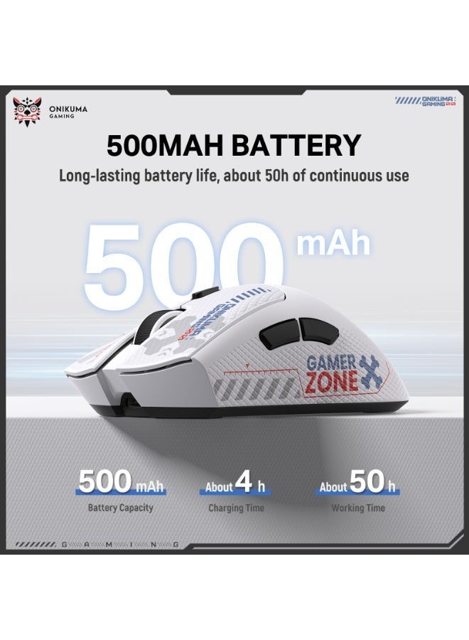 DM01 Tri-Mode Wireless Gaming Mouse with 12800 DPI, 50H Battery Life, 1000Hz Polling Rate, 2.4GHz Wireless, Bluetooth an