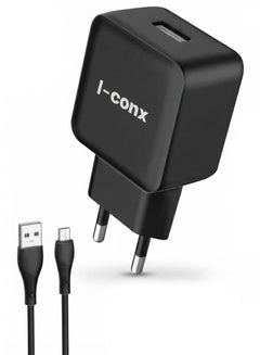 شاحن حائط I-conx IC-09 كوالكوم Quick Charge 3.0 سريع 18W مع كابل Micro USB
