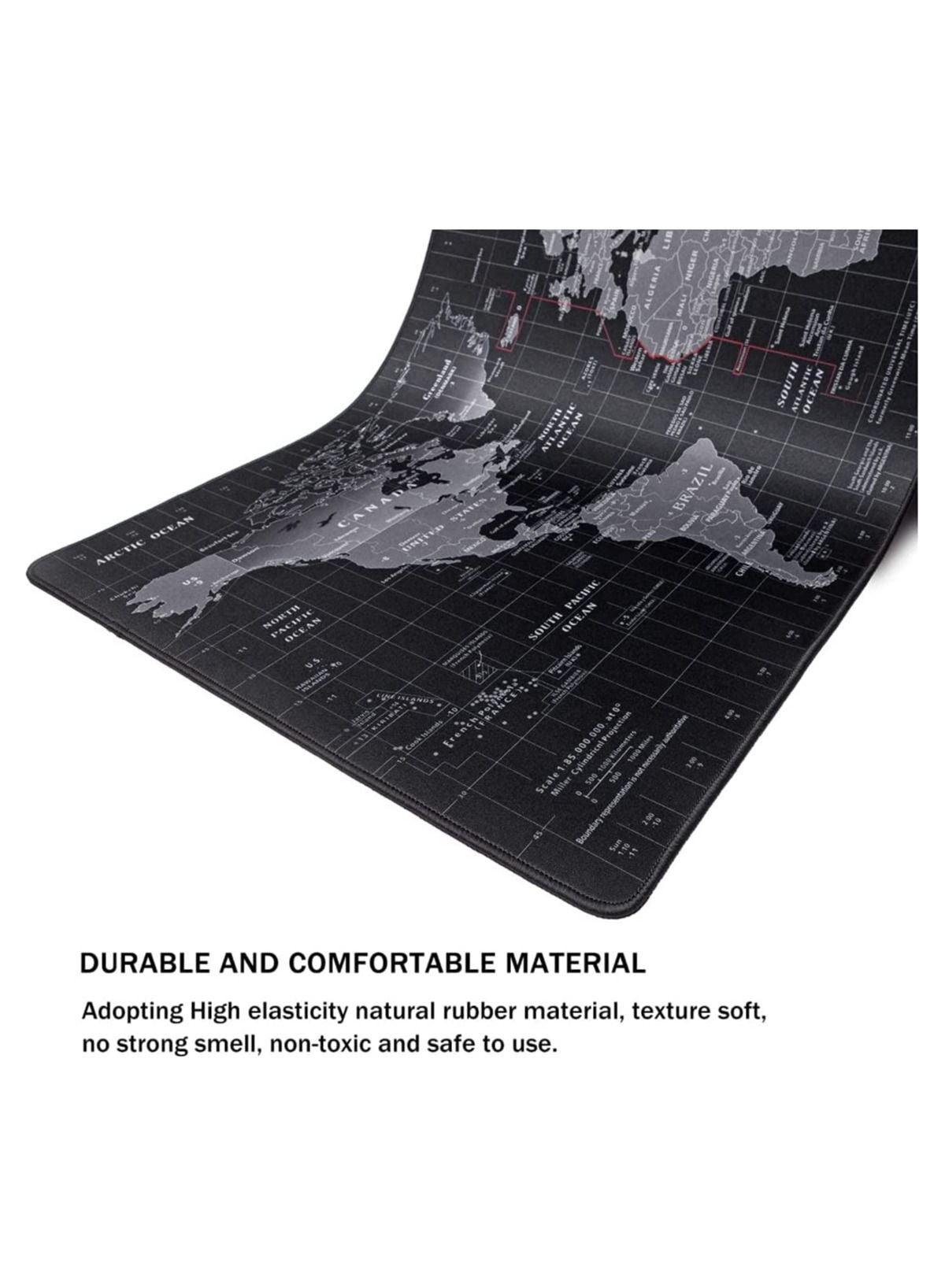 World Map Gaming Mouse Pad - 700*300 mm Thick 3mm XXXL Extended Size - Anti Slip Base - Speed Edition