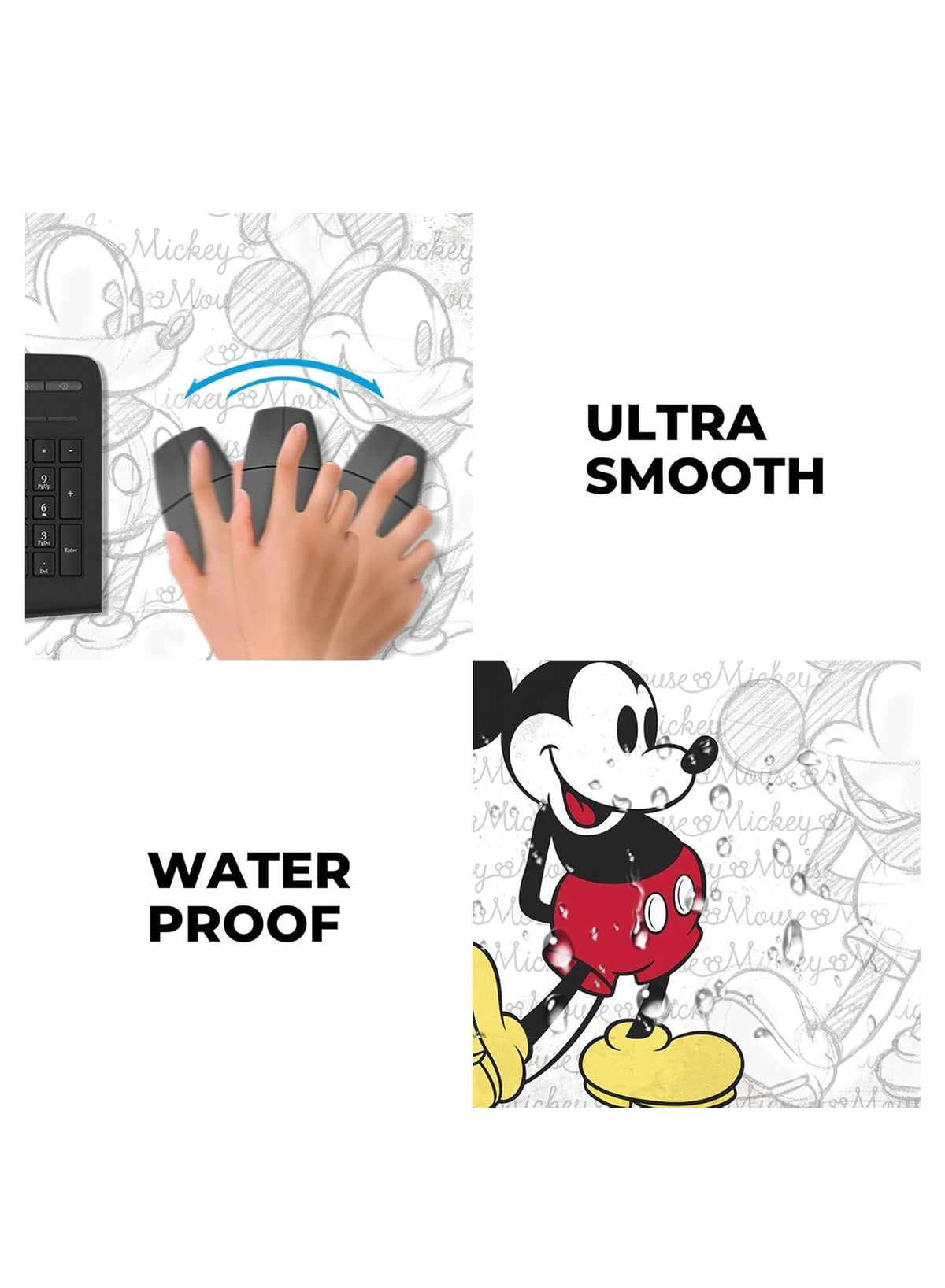 Cute Sketch Design Mouse Pad Stitched Edges Anti-Slip Rubber Mouse Pad Fun Table Mat for Gaming and Gifts (30cm x 70cm x