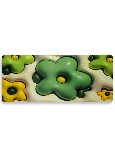 Large Mouse Pad, 3D Flowers Design (70cm x 30cm x 2mm), HD Print Pattern Desk Mat, Extended Mouse Pad and Keyboard Mouse Pads, Waterproof Fabric Surface Mouse Pads for Office, Anti-Slip Rubber Base